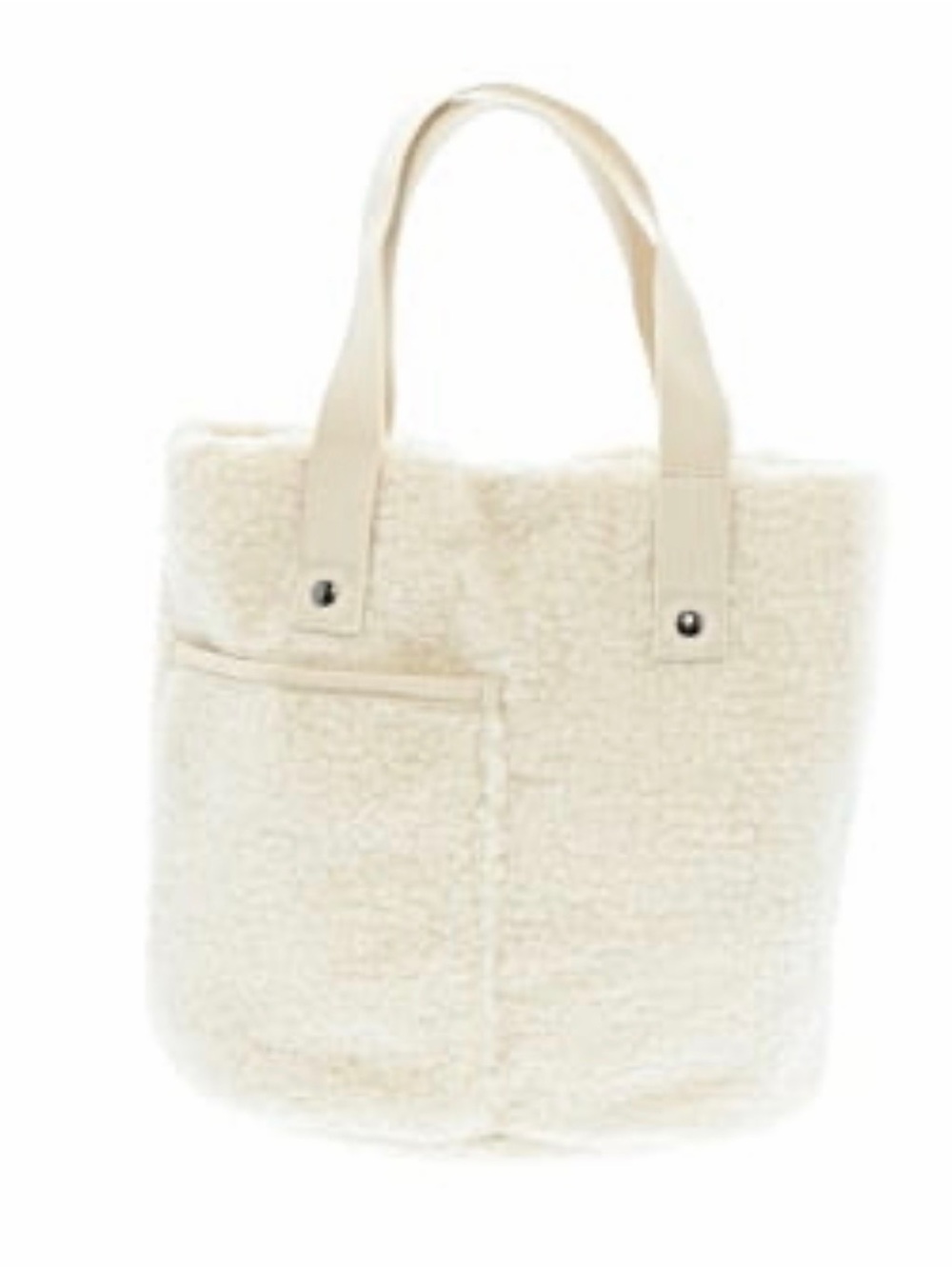 Pottery Barns wine gift bag Cream Sherpa with Front Pocket